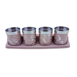 ست جای ادویه 5 پارچه رزمن مدل برکه طرح ماربل