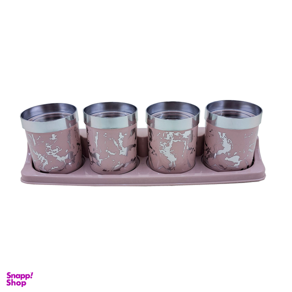 ست جای ادویه 5 پارچه رزمن مدل برکه طرح ماربل
