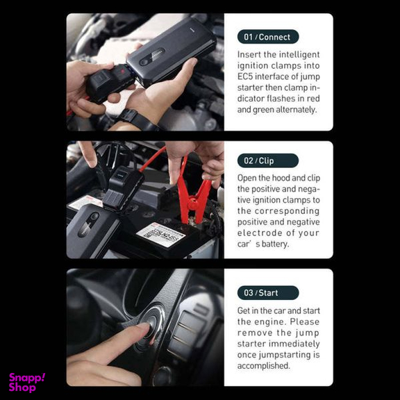 جامپ استارتر خودرو باسئوس مدل Super Energy Air Car Jump Starter CGNL10000mAh