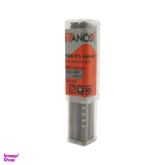 مته کبالت تانوس مدل YP-HSS-SIZE04 سایز 4 میلی متر مجموعه 10 عددی