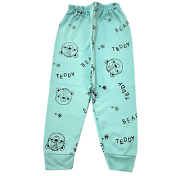 ست شومیز و شلوار نوزادی مدل خرس کد 3799 رنگ سبز آبی