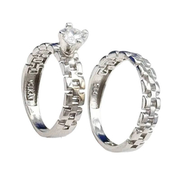 ست انگشتر نقره زنانه و مردانه مدل BARF1