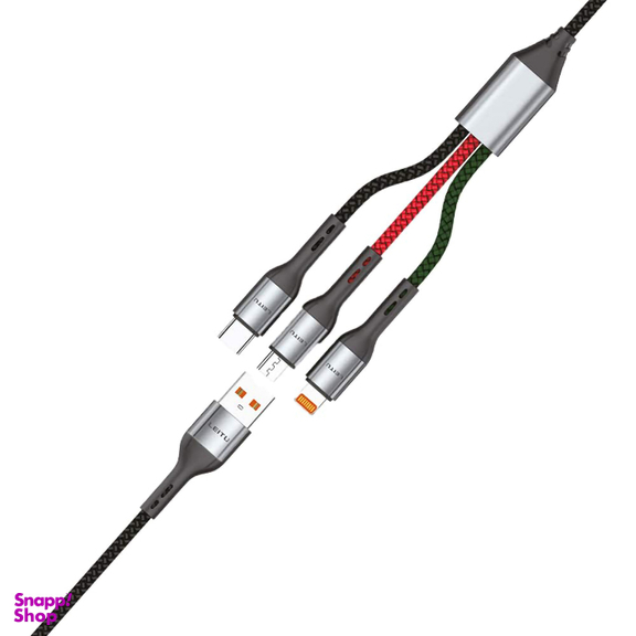 کابل تبدیل USB به Lightning/Type-C/MicroUSB لیتو مدل LD-49 طول 1 متر