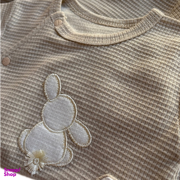 سرهمی نوزادی مدل خرگوش 005 به همراه کلاه رنگ نسکافه ای