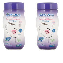 دستمال مرطوب وی کر مدل آلوئه ورا و ویتامین E کد 022 دو بسته 70 عددی