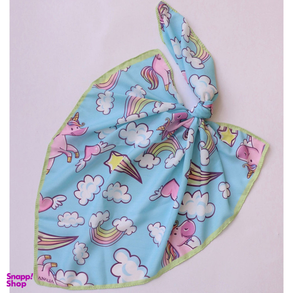 دستمال سر و گردن دخترانه مدل نخ پنبه طرح یونیکورن کد 1045