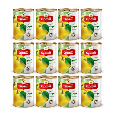 کمپوت سیب شهدین وزن 370 گرم بسته 12 عددی