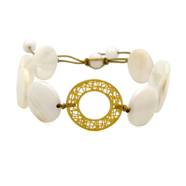 دستبند طلا 18 عیار زنانه کاپانی مدل سکه ای کد kb025