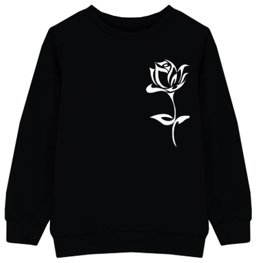 سویشرت دخترانه مدل گل F2 رنگ مشکی