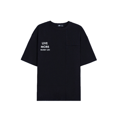 تیشرت زیگ مدل Live more رنگ مشکی