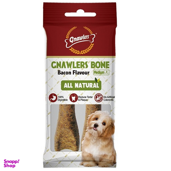 تشویقی سگ گناولز مدل CNAWLERS BONE-BACON وزن 90 گرم بسته 2 عددی