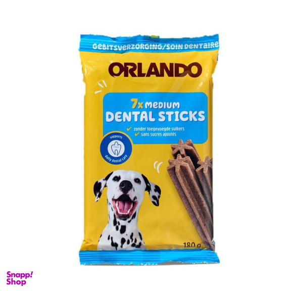 تشویقی سگ اورلاندو مدل دنتال استیک وزن 180 گرم