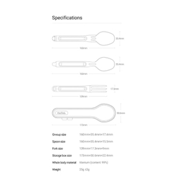 ست قاشق و چنگال تیتانیوم نکس تول مدل Titanium Tableware Set