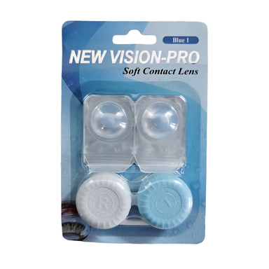 لنز چشم پرو نیو ویژن رنگ آبی بدون دور شماره 10 به همراه جای لنز