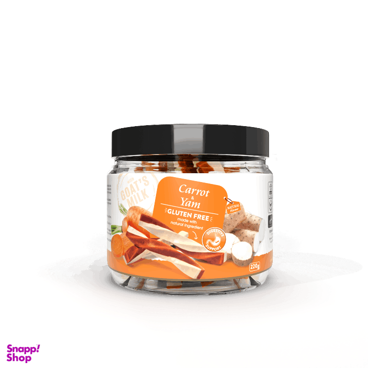 تشویقی سگ هابون مدل milk + Carrot & Yam وزن 220 گرم