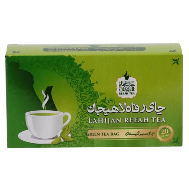 چای سبز کیسه ای رفاه لاهیچان بسته 20 عددی