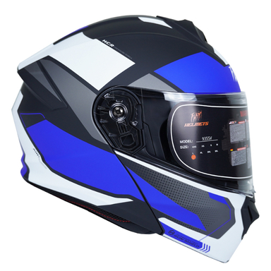 کلاه کاسکت فک متحرک فلش مدل 935sv white/blue