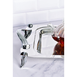 سینی بزرگ استیل پایه دار براق کد 4022