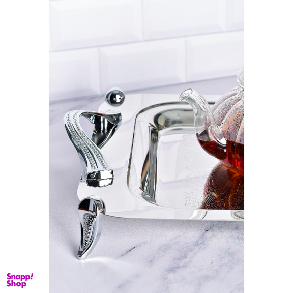 سینی بزرگ استیل پایه دار براق کد 4022