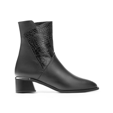 نیم بوت زنانه نوین چرم مدل 1614 WS3646 رنگ مشکی