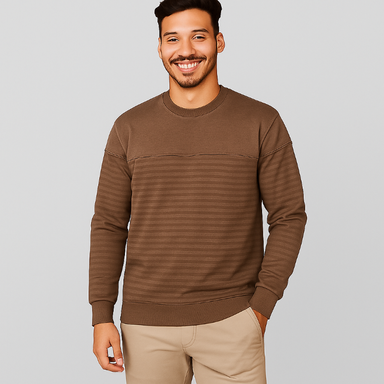 پلیور آستین بلند مردانه مدل 199390 رنگ نسکافه ای