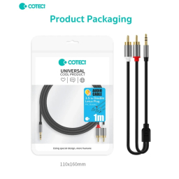 کابل تبدیل جک 3.5 میلی متری به دو RCA کوتتسی مدل 76010 طول 2 متر