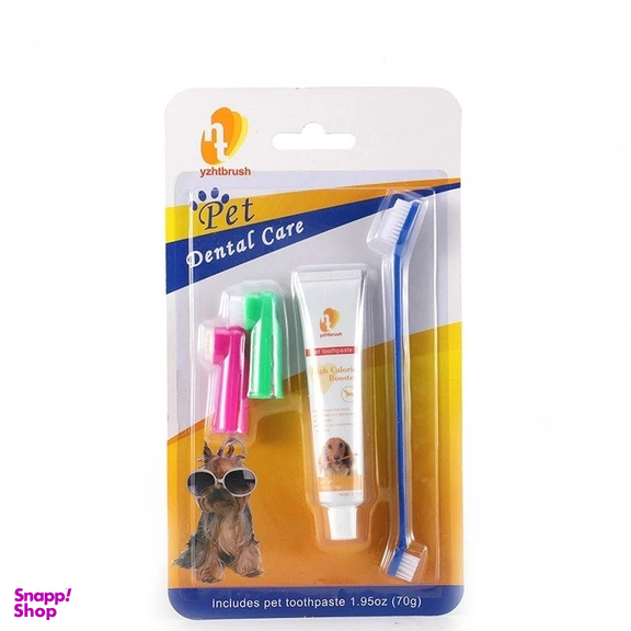 ست مسواک و خمیر دندان سگ مدل YZHTBRUSH