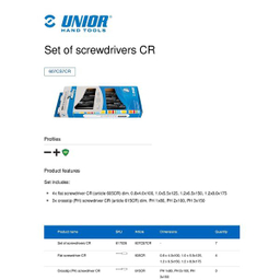 پیچ گوشتی یونیور مدل 607CS7CR بسته 7 عددی