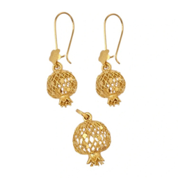 نیم ست طلا 18 عیار زنانه مدل انار طرح زَرنار