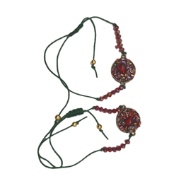 دستبند دخترانه طرح دانه انار یلدایی کد 31304 بسته ۲ عددی