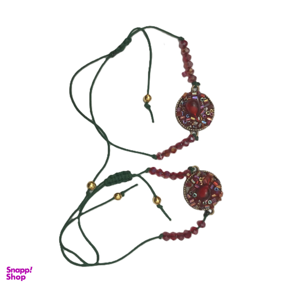 دستبند دخترانه طرح دانه انار یلدایی کد 31304 بسته ۲ عددی