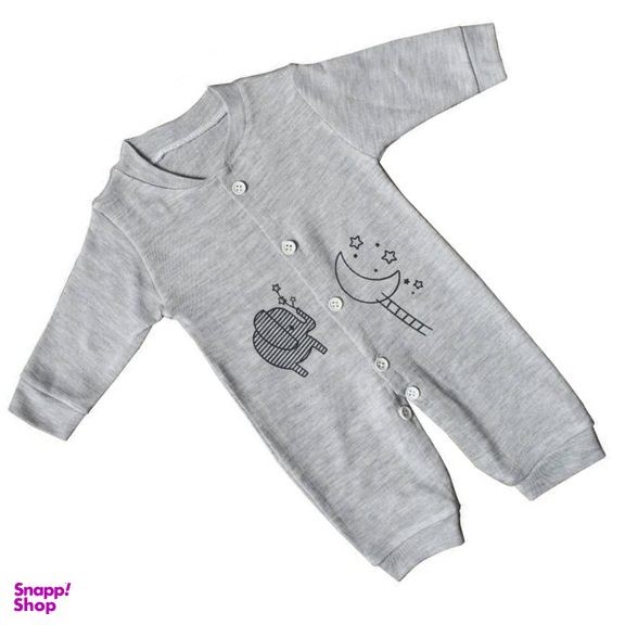 ست سرهمی و کلاه نوزادی مدل فیل و ستاره رنگ طوسی