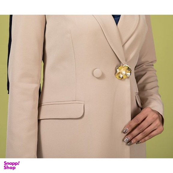 کت زنانه برنس مدل هنگامه رنگ کرم