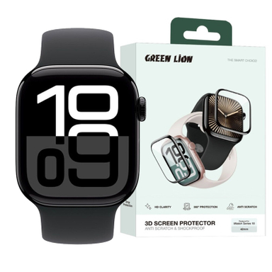 محافظ صفحه نمایش گرین لاین مدل 3D Screen Protector مناسب برای اپل واچ سری 10 سایز 42 میلی متری