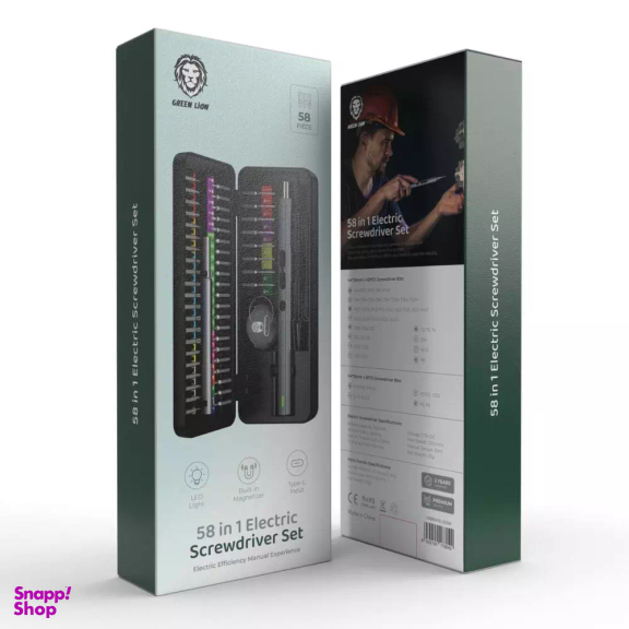 ست پیچ گوشتی شارژی 58 در 1 گرین لاین مدل Electric Screwdriver Set