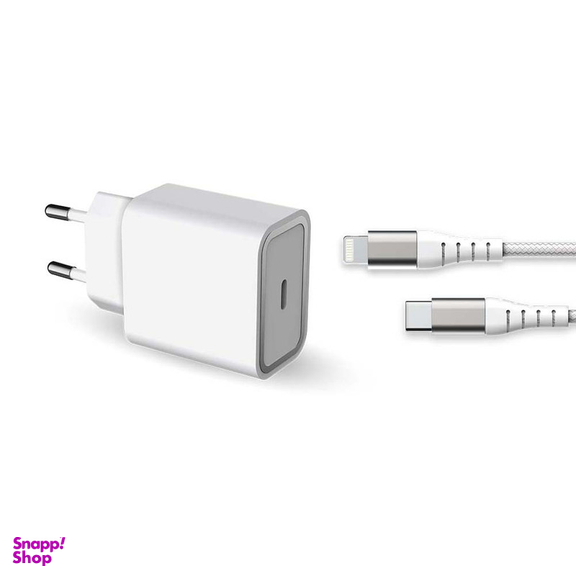 شارژر دیواری فورس مدل FPLICS20WCBLCMFIW USB-C PD به همراه کابل لایتنینگ