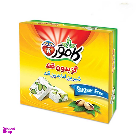 گز پسته و بادام بدون قند کامور وزن 230 گرم