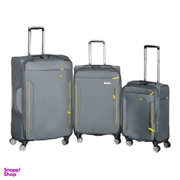 ست چمدان طرح کاترپیلار مدل CATB203B TRAVEL SENTRY SERIES مجموعه سه عددی به همراه کیف آرایشی و جا کفشی