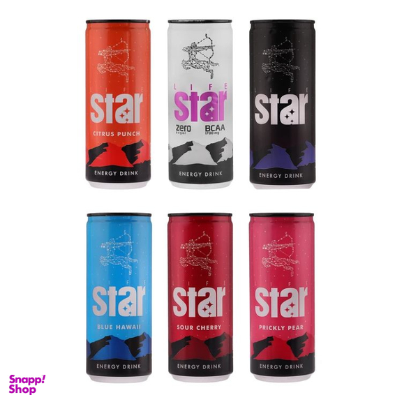 انرژی زا گازدار لایف استار حجم 250 میلی لیتر بسته 6 عددی