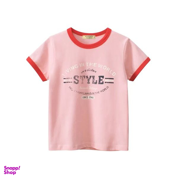 تی شرت آستین کوتاه دخترانه هومنیتی مدل WYKGTSHT9606-PNK
