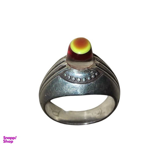 انگشتر نقره مردانه مدل آبگینه سرخ زرد