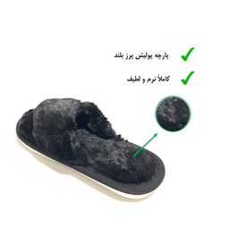 دمپایی روفرشی پولیشی زنانه نیکتا مدل ضربدری رنگ مشکی