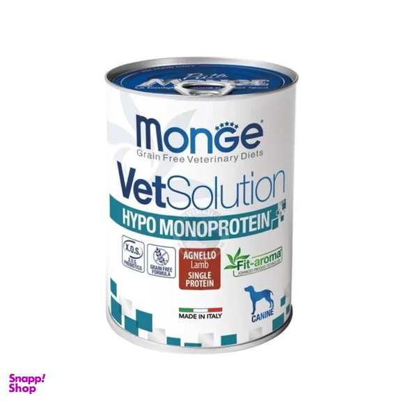 کنسرو درمانی سگ وت سلوشن مونژه مدل ضد حساسیت طعم بره وزن 400 گرم