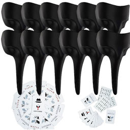 ماسک ایفای نقش مدل ماموت اشرافی رنگ مشکی بسته 12 عددی به همراه 30 عدد کارت بازی