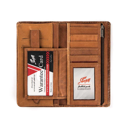 کیف پول چرم نگار طرح سیاه مشق کد 207013