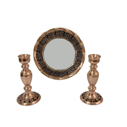 آینه شمعدان مسی مدل قلم زنی کد ZH378