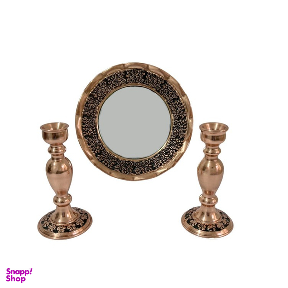آینه شمعدان مسی مدل قلم زنی کد ZH378