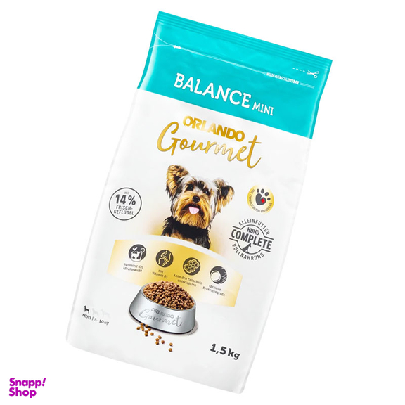غذای خشک سگ اورلاندو مدل Balance Mini طعم مرغ و سبزیجات وزن 1.5 کیلوگرم