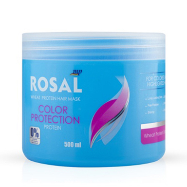 ماسک مو تثبیت کننده موهای رنگ شده و هایلایت رزال مدل بدون سولفات و پارابن حجم 500 میلی لیتر