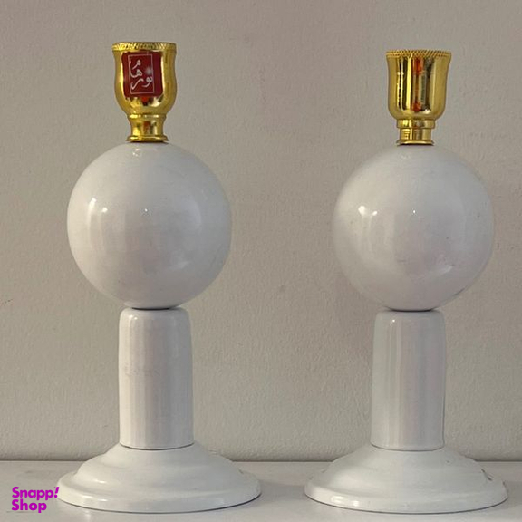 شمعدان نورهام مدل POONY-WHITE مجموعه 2 عددی
